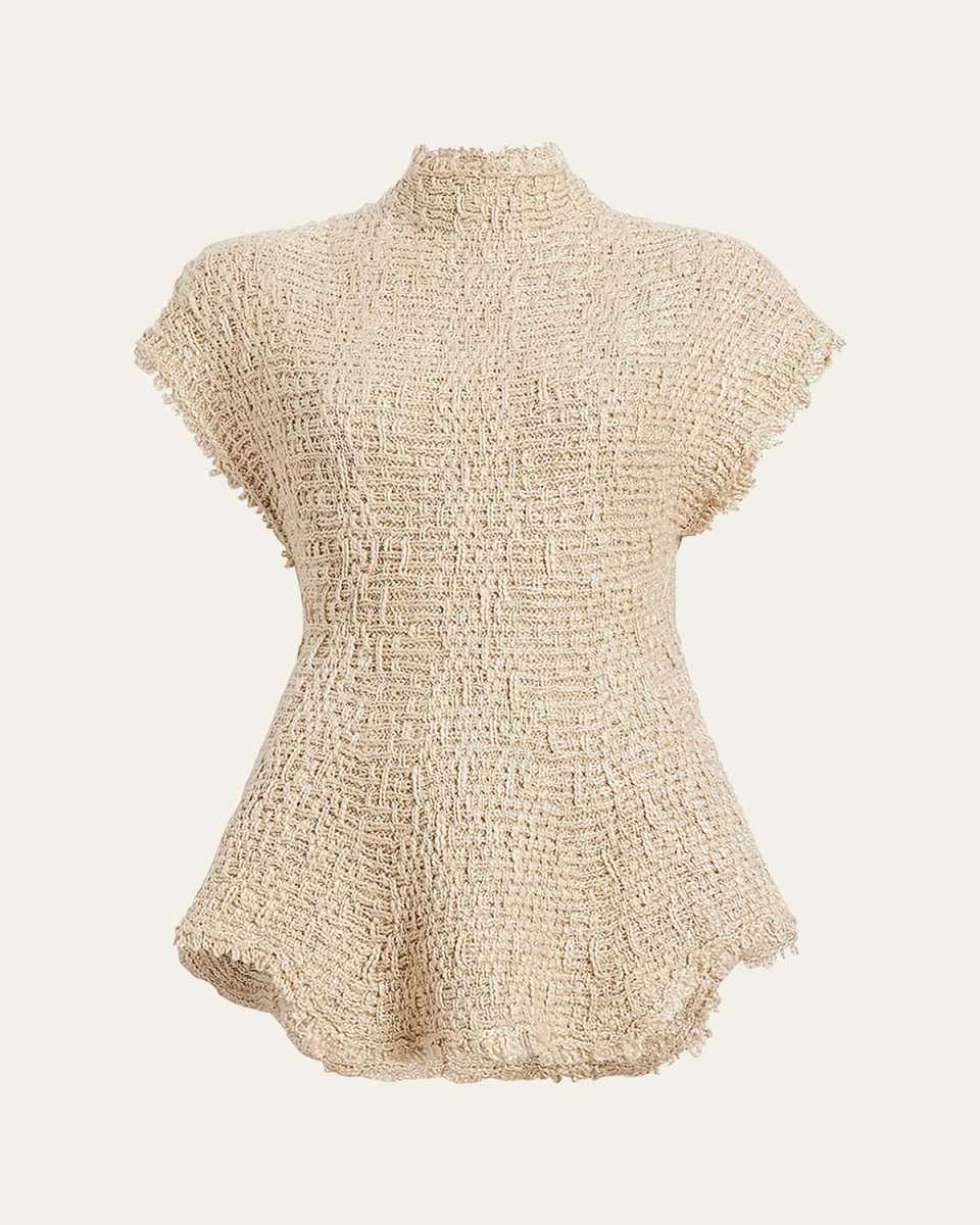 Gilles Short-Sleeve Woven Peplum Top